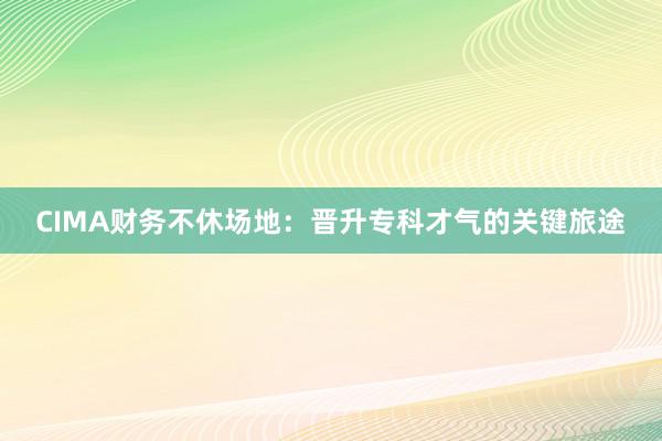 CIMA财务不休场地：晋升专科才气的关键旅途